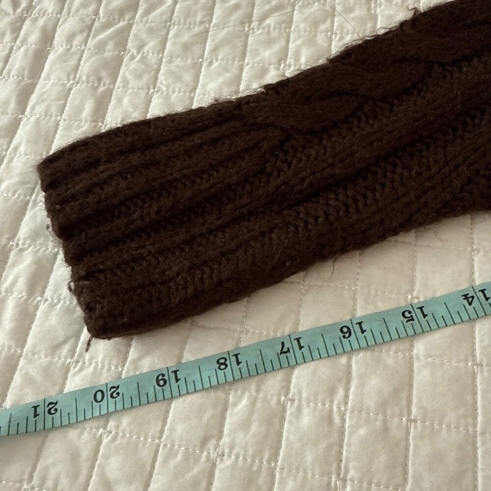 525 Brown Cable Knit Half-Zip Pullover Sweater,  Size S - Picture 12 of 13